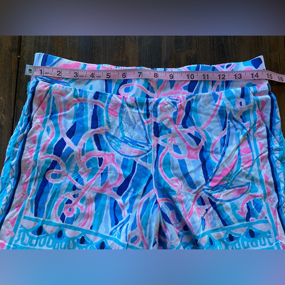 Lilly Pulitzer Floral Pull On Shorts Womens Small Blue Pink All Over Print AOP - Picture 11 of 14